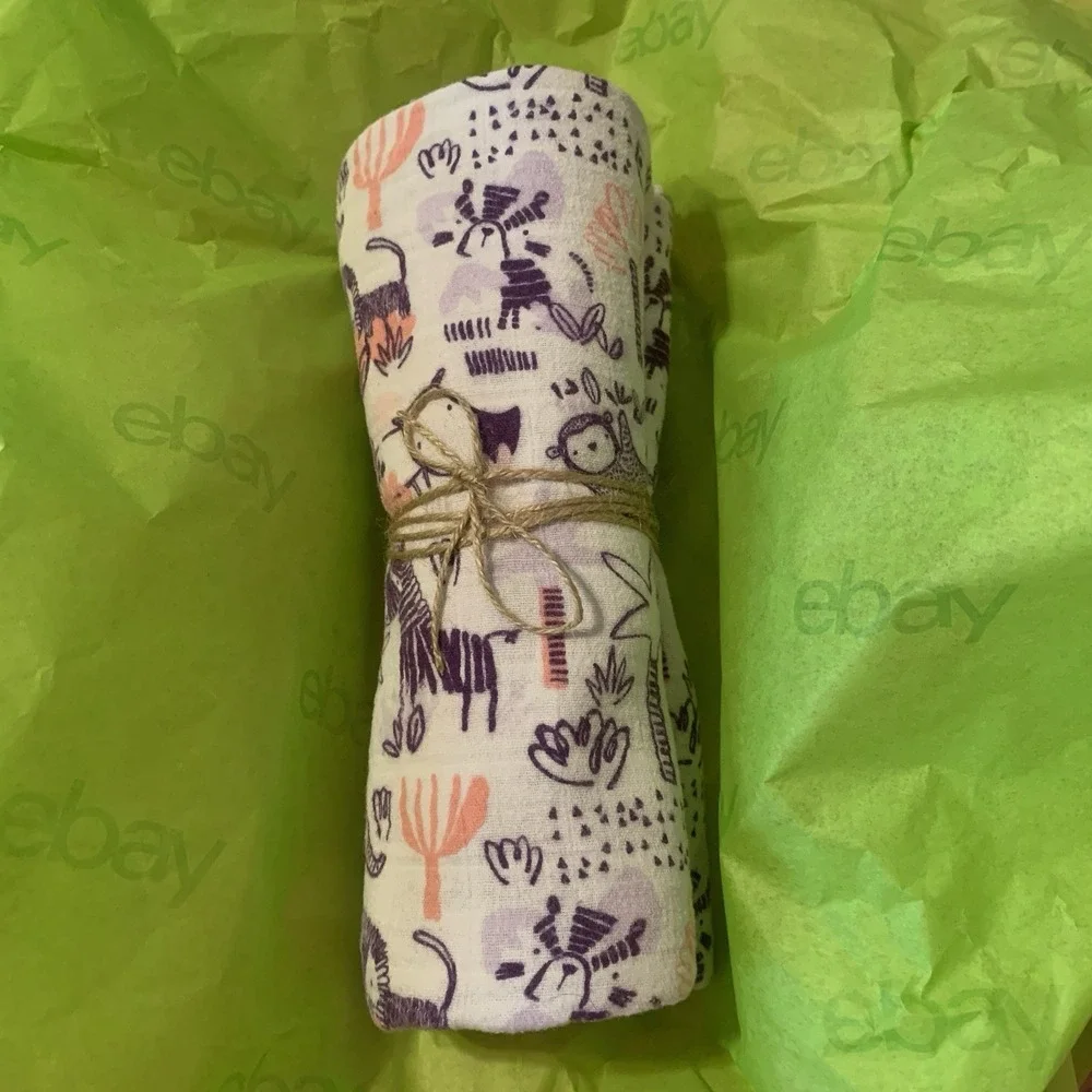 Gymboree Baby Essentials Muslin Blanket Safari Animals Roar Cotton Swaddle 40x40